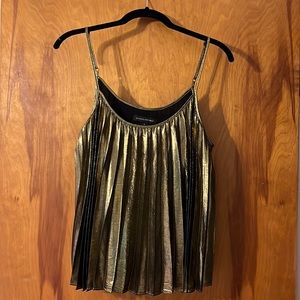 Fancy pleated blouse with spaghetti straps